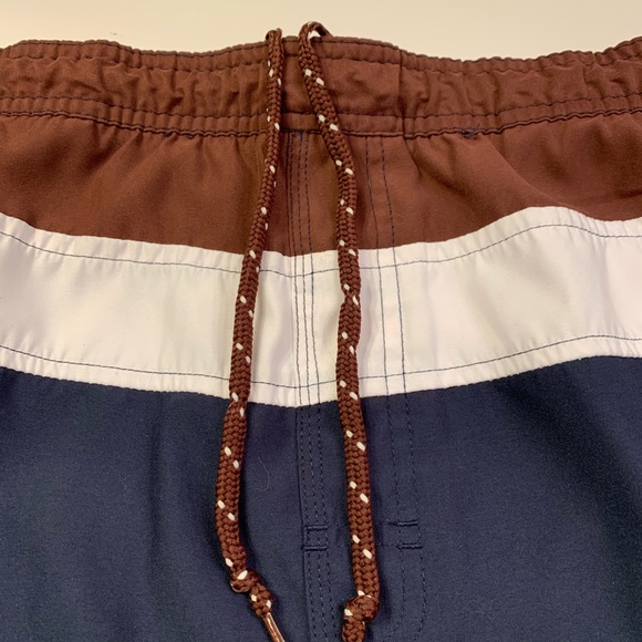 Men’s Islander navy blue/brown swim trunks sz lrg - Picture 5 of 6